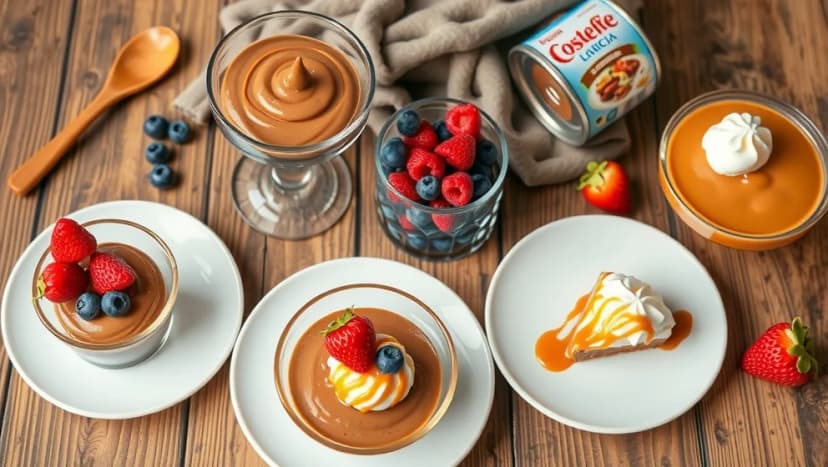 Läckra efterrätter med kondenserad mjölk