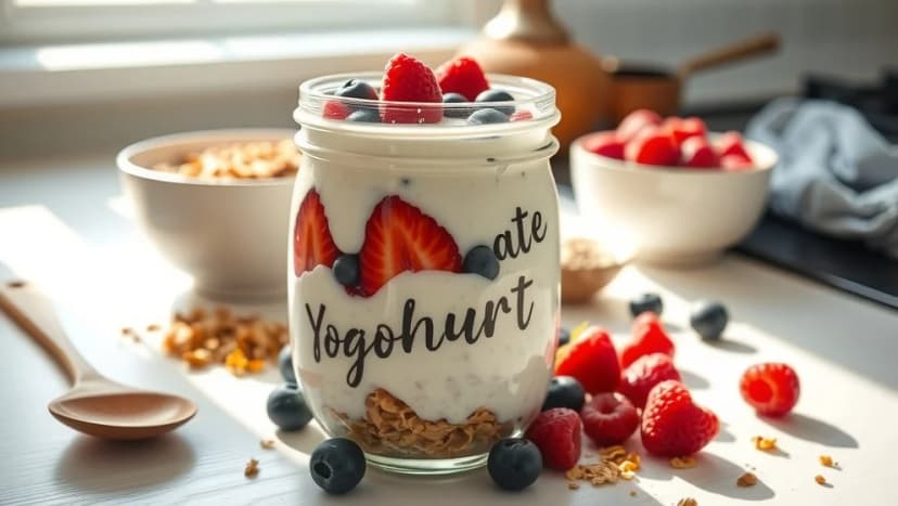 Overnight oats med yoghurt för bättre morgnar