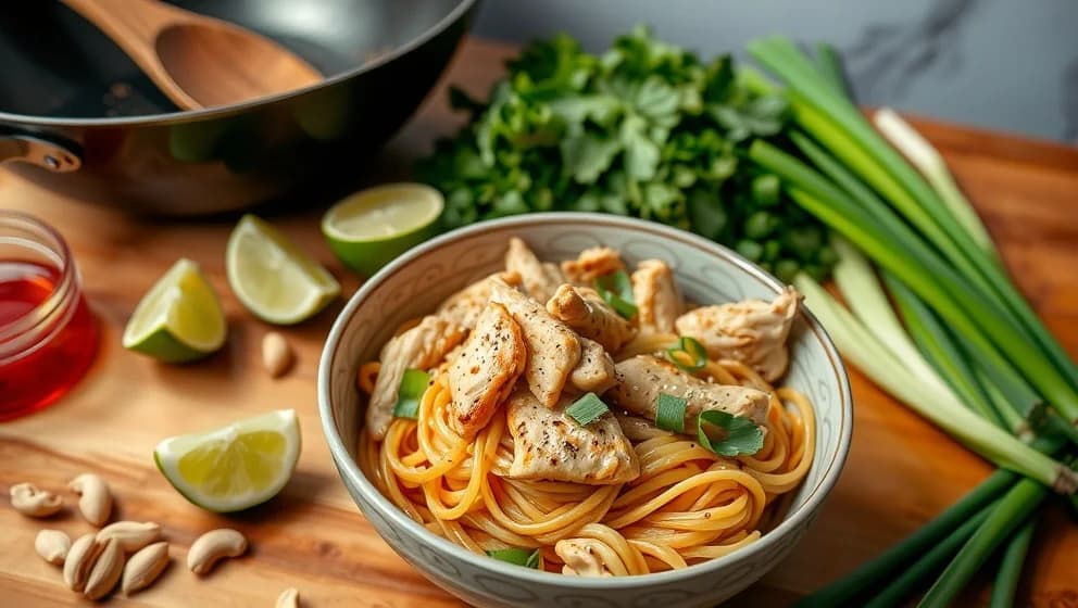 Pad thai med kyckling hemma
