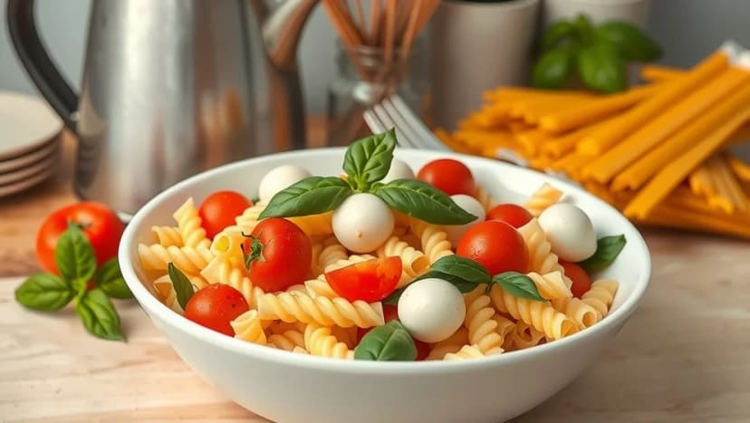 Pizzasallad recept med kokande vatten