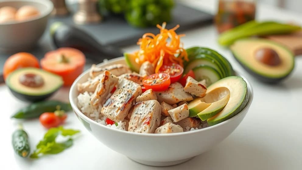 Enkel poke bowl med kyckling hemma