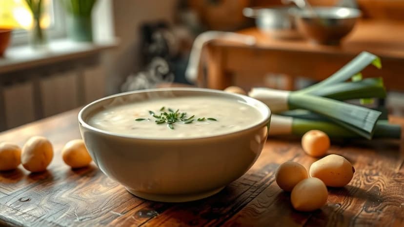 Potatis och purjolökssoppa hemma på 30 minuter