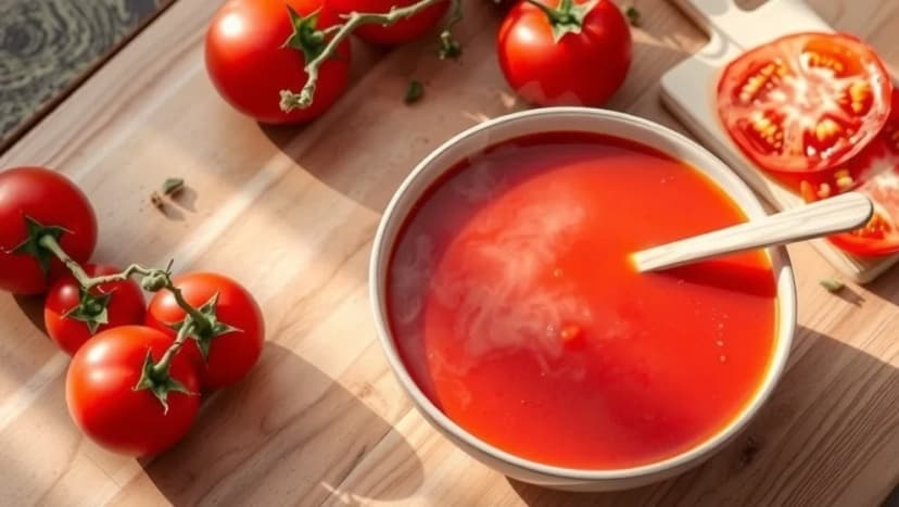 Hemgjord tomatsoppa med färska tomater